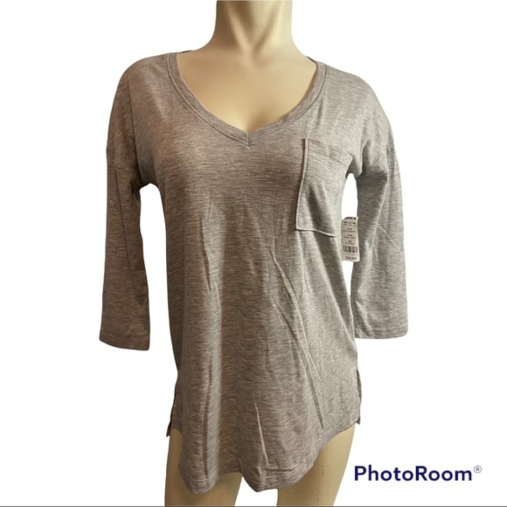 SO Heather Grey V-Neck Tee w/ 3/4 Sleeves Size XS
